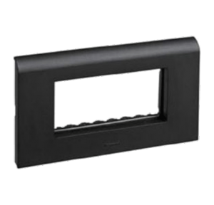 Legrand Myrius 8M Black Plate With Frame Horizontal, 6732 28